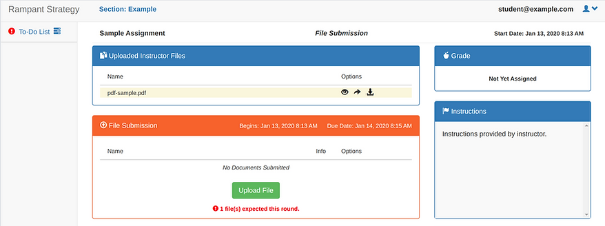 File Submission Panel
