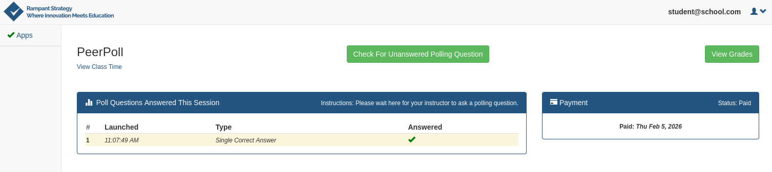 Dashboard After Answering